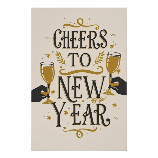 Poster Cheers to a new year (Devant)