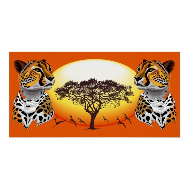 Poster Cheetah African Feline Wild Animal (Devant)