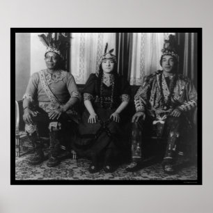 Poster Chef indien et famille 1923 de Mohegan