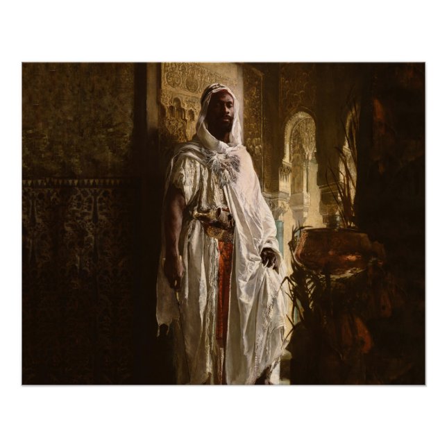 Poster Chef maure Art africain Peinture Portrait (Devant)