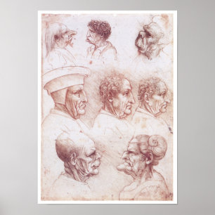 Poster Chefs grotesques, Leonardo da Vinci