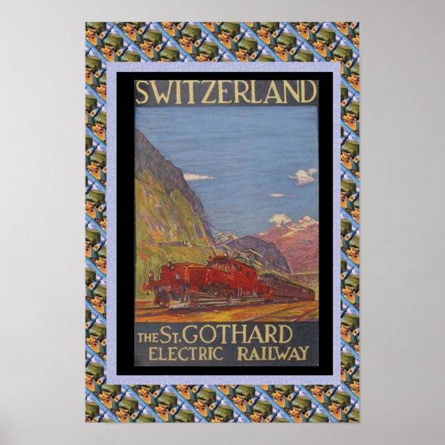 Poster Chemin de fer suisse vintage (Devant)