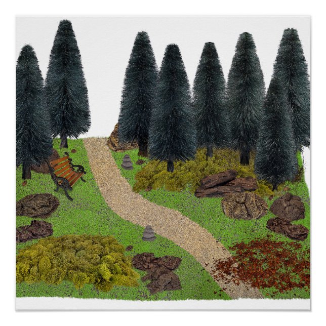 Poster Chemin forestier à travers le parc (Devant)