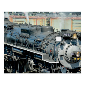 Poster Chemin Nickel Plate 765 Train de locomotive à vape