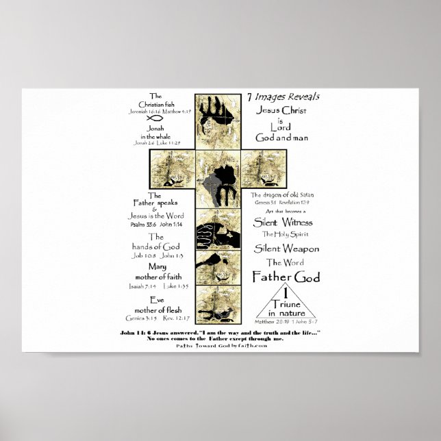 Poster Chemins vers Dieu par la foi croix jaunes images (Devant)