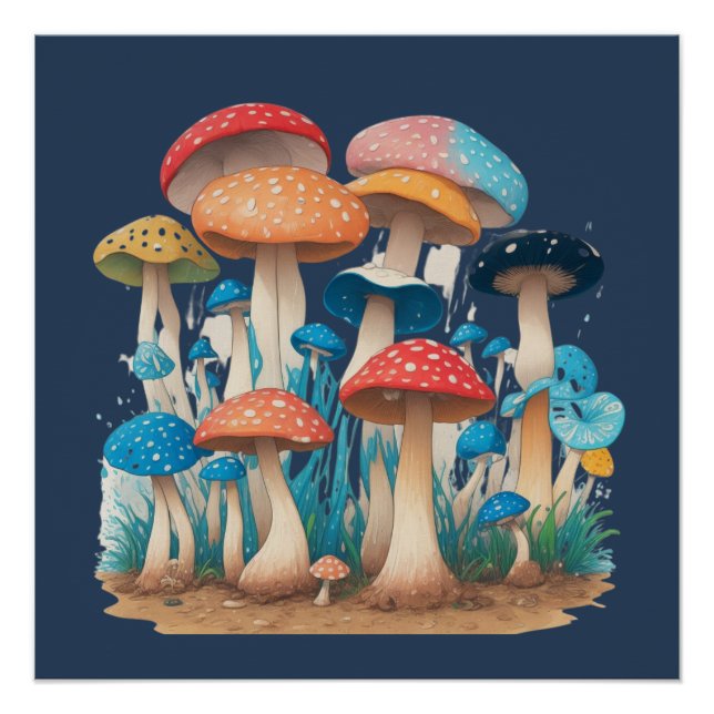 Poster Chemise Champignon Psychedelique | Botanique (Devant)