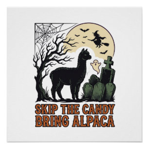Poster Chemise d'alpaga Halloween Mignon Fantomatique Ani
