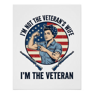 Poster Chemise de gravure vintage patriotique de femme vé