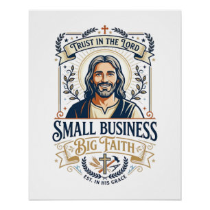 Poster Chemise de propriétaire de petite entreprise Jesus