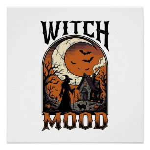 Poster Chemise de sorcière Halloween Design de Lune Hanté