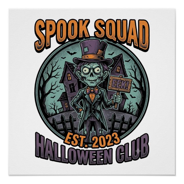 Poster Chemise de zombie Halloween drôle de l'équipe Spoo (Devant)