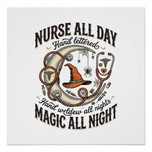 Poster Chemise d'infirmière Halloween Sorcière Médicale É