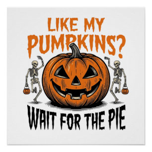 Poster Chemise drôle de tarte d'Halloween squelette citro