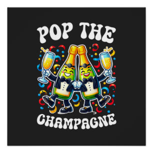 Poster chemise drôle ouvrez le champagne