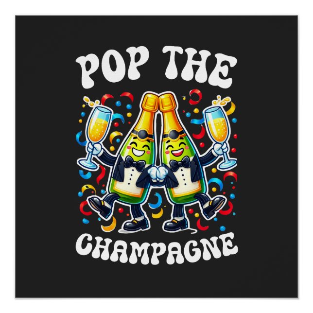 Poster chemise drôle ouvrez le champagne (Devant)