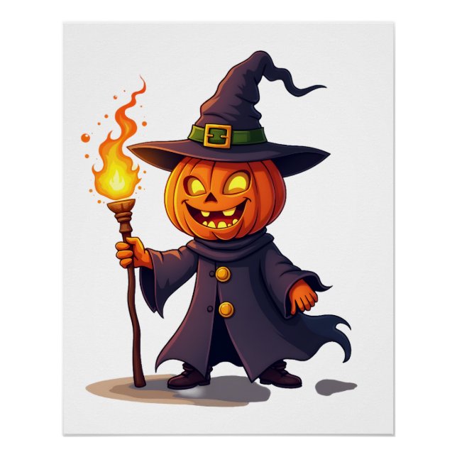 Poster Chemise du Magicien de Citrouille � Sorcier Magiqu (Devant)