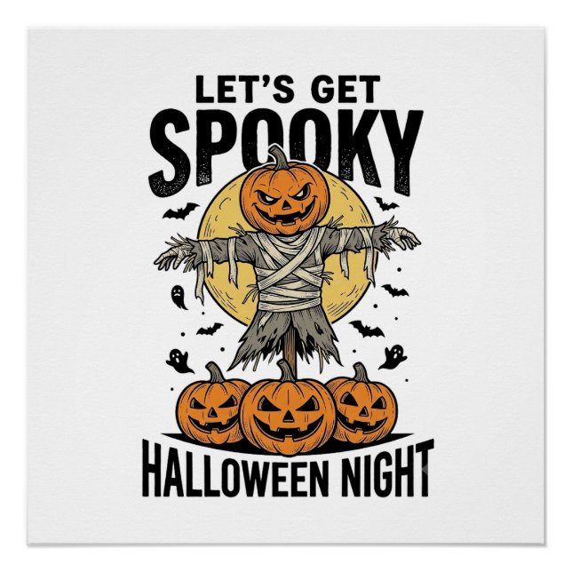 Poster Chemise Épouvantail Citrouille Graphique Halloween (Devant)