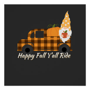 Poster Chemise Gnome Fall Happy Fall Y'All Gnomes Gno