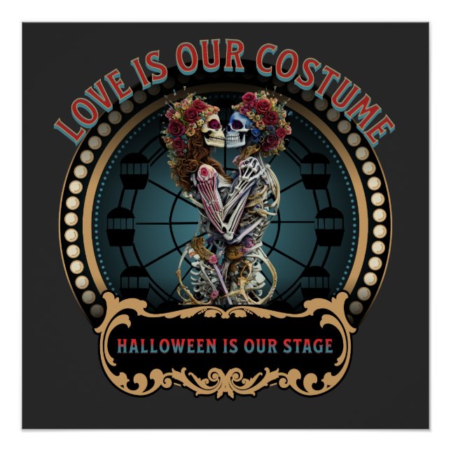 Poster Chemise Halloween | Dancing Skeleton Tee | Publici (Devant)