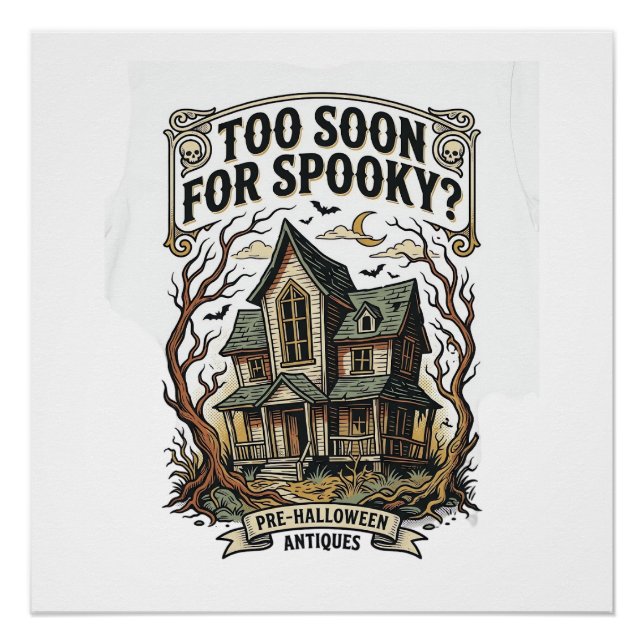 Poster Chemise Halloween précoce Design de maison hantée  (Devant)