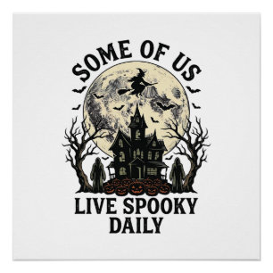 Poster Chemise Halloween tous les jours avec lune hantée