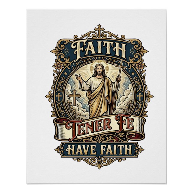 Poster Chemise Jésus Familles Bilingues Multiculturelles  (Devant)