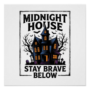 Poster Chemise Maison Hantée Design Nuit Squelettique Vin