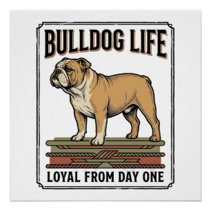 Poster Chemise pour amateur de Bouledogue Art de chien gr