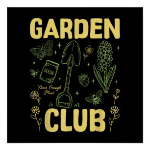 Poster Chemise Rétro Drôle Club de Jardin Mignon Amoureux