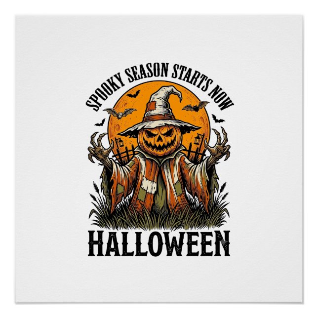 Poster Chemise sorcière citrouille épouvantail Halloween  (Devant)