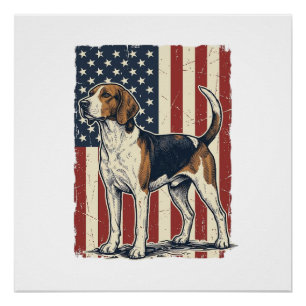 Poster Chemise vecteur de drapeau patriotique de chien de
