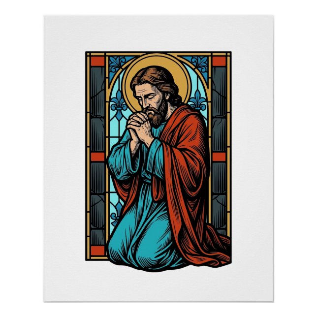 Poster Chemise vectorielle de figure religieuse priant vi (Devant)