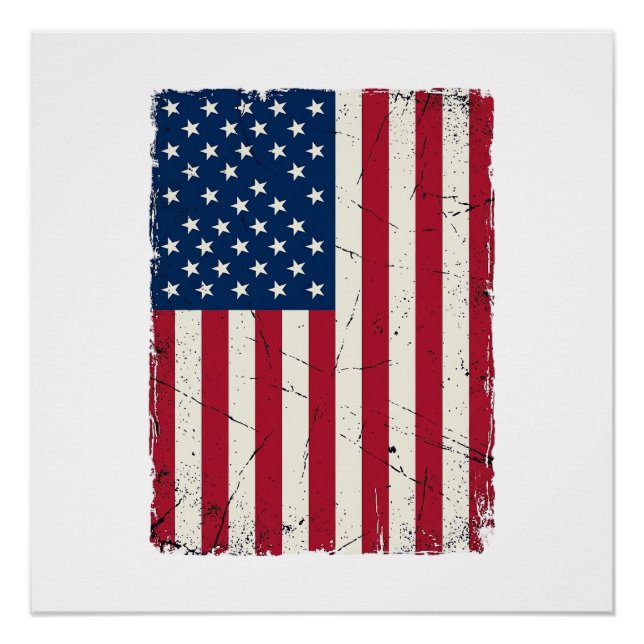 Poster Chemise vectorielle du drapeau américain en détres (Devant)