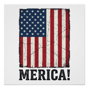 Poster Chemise vectorielle patriotique drapeau Merica en