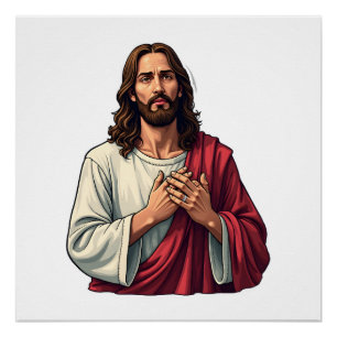 Poster Chemise vintage à gravure Nail Scar Jésus 2