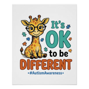 Poster Chemise vintage girafe différente de sensibilisati
