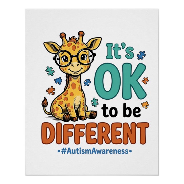 Poster Chemise vintage girafe différente de sensibilisati (Devant)