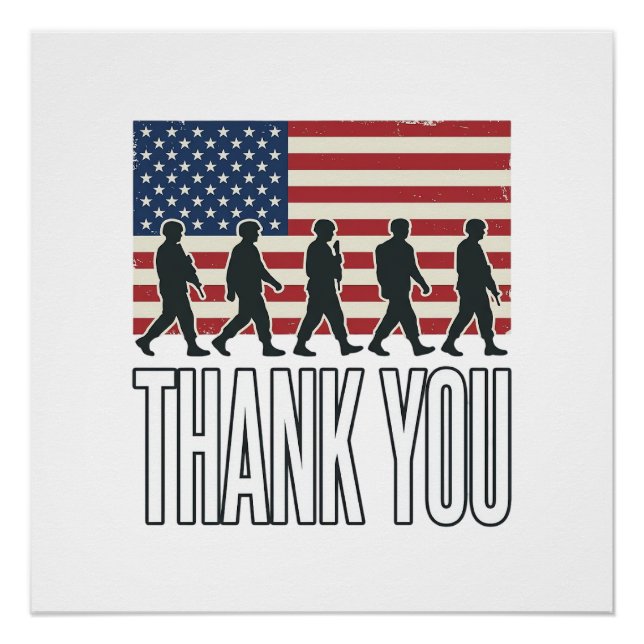 Poster Chemise vintage silhouette de drapeau militaire Me (Devant)