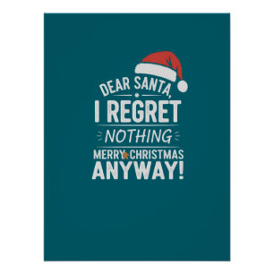 Poster Cher Père Noël Je Ne Regrette Rien