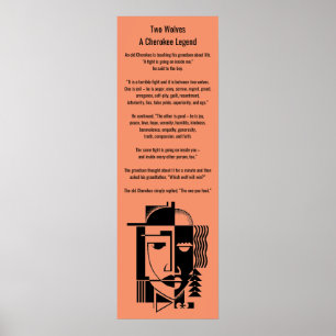 Poster Cherokee Légende Deux loups Celui que vous 