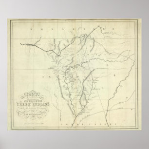 Poster Cherokee Map