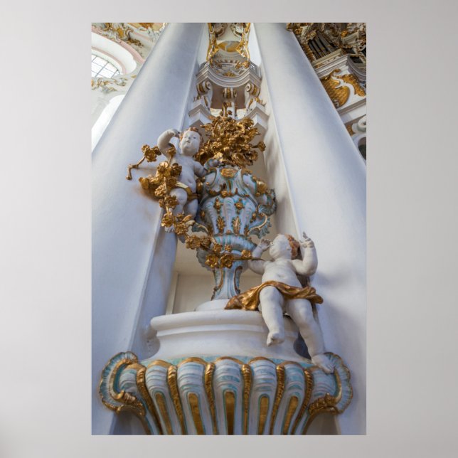Poster Chérubins dans l'église de Wieskirche (Devant)