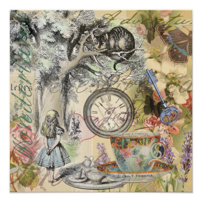 Poster Cheshire Chat Alice Wonderland Classic (Devant)
