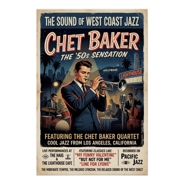 Poster Chet Baker 1950  (Devant)