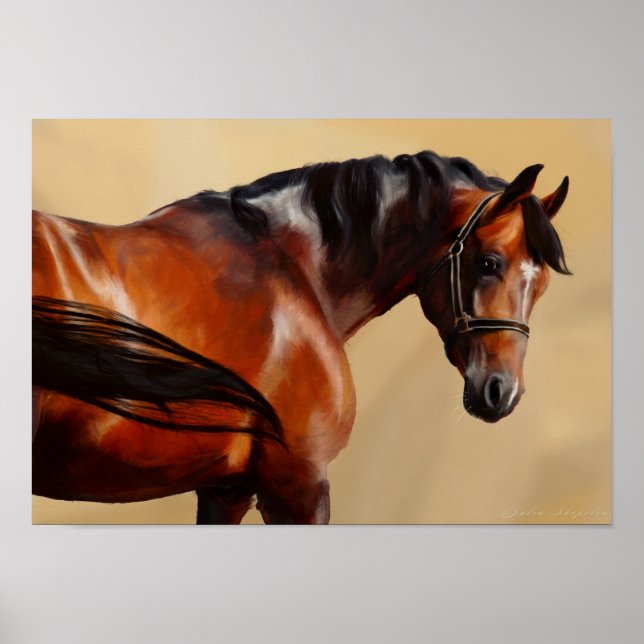 Poster Cheval à huile (Devant)
