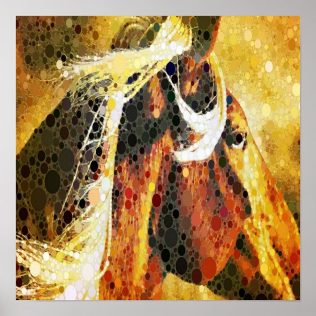 Poster cheval Abstrait équestre de l'ouest (Devant)