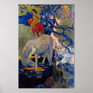 Poster Cheval Blanc par Paul Gauguin, Vintage Fine Art