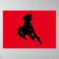 Cheval d'art pop rouge