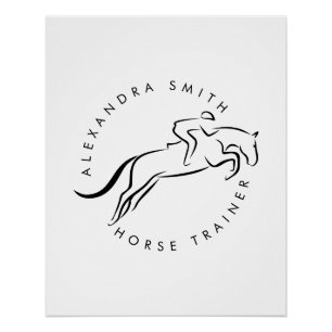 Poster Cheval de saut Équitation Entraîneur de chevau