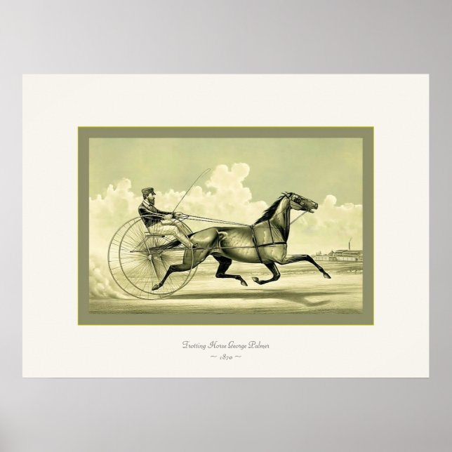 Poster Cheval de Trot George Palmer ~ 1870 (Devant)